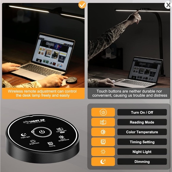 NWT Led Desk Lamp for Office Home - Eye Caring Architect lamp with Clamp,Dual - Picture 7 of 7